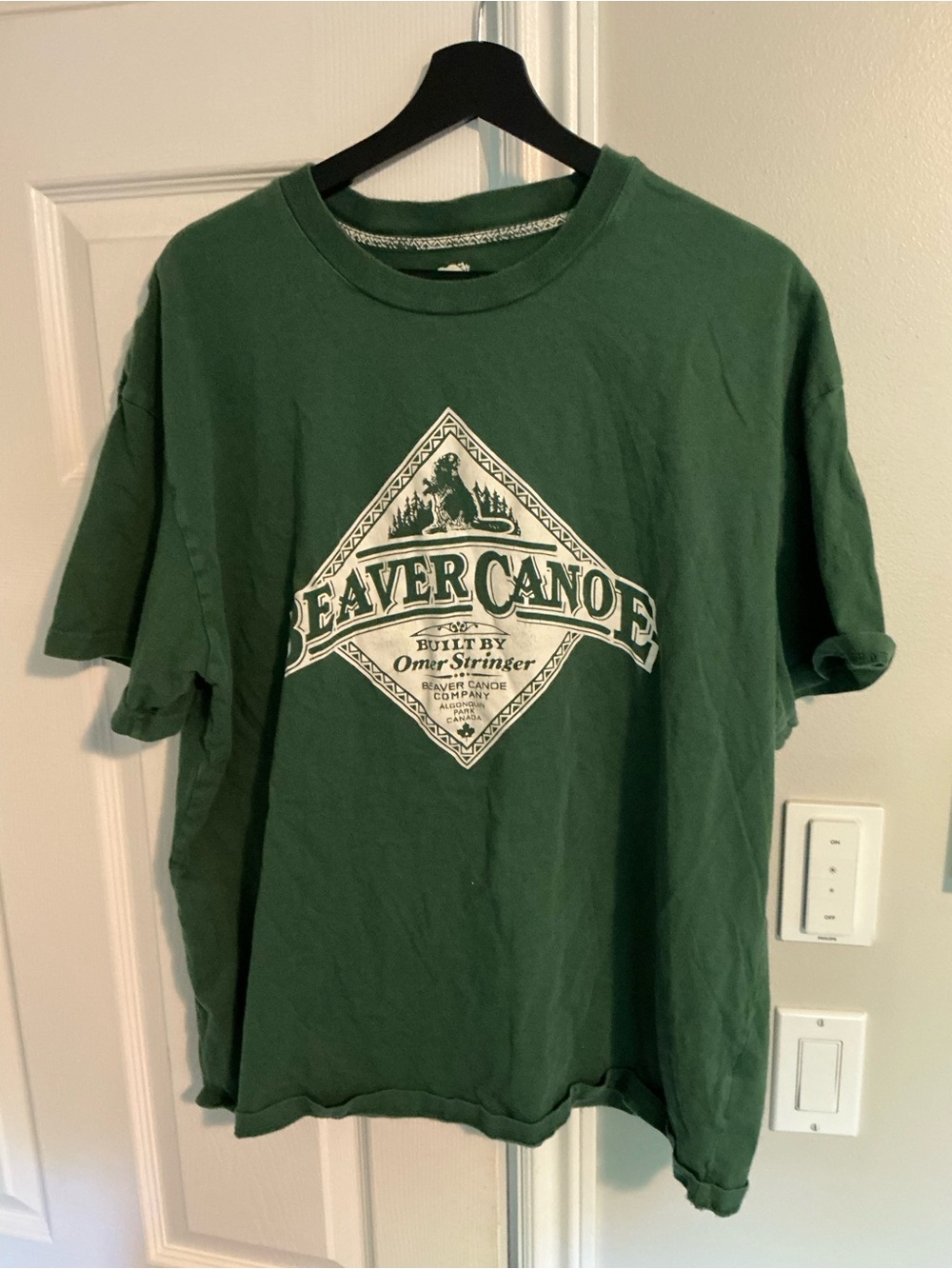 Roots Green Beaver Canoe Logo Tee